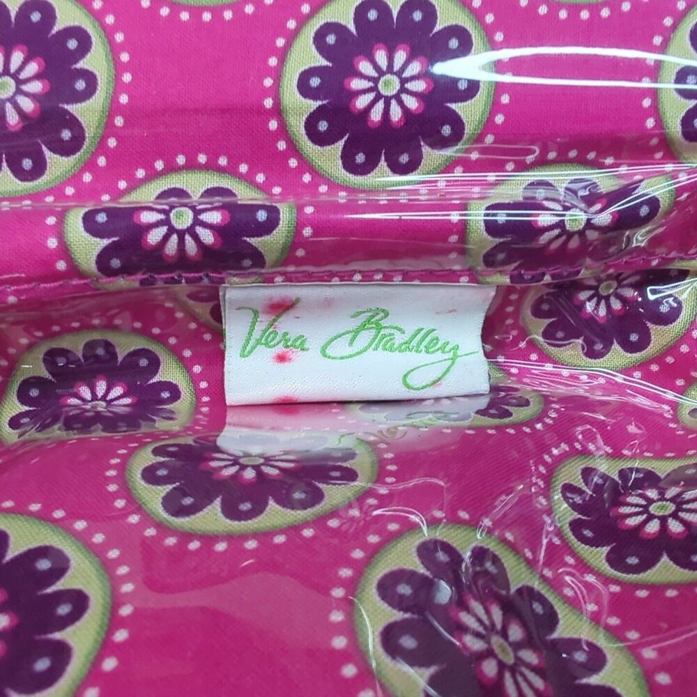 Vera Bradley VERY BERRY PAISLEY Cosmetic KISS & MAKE UP Lined Frame Bag Kisslock - Picture 8 of 10